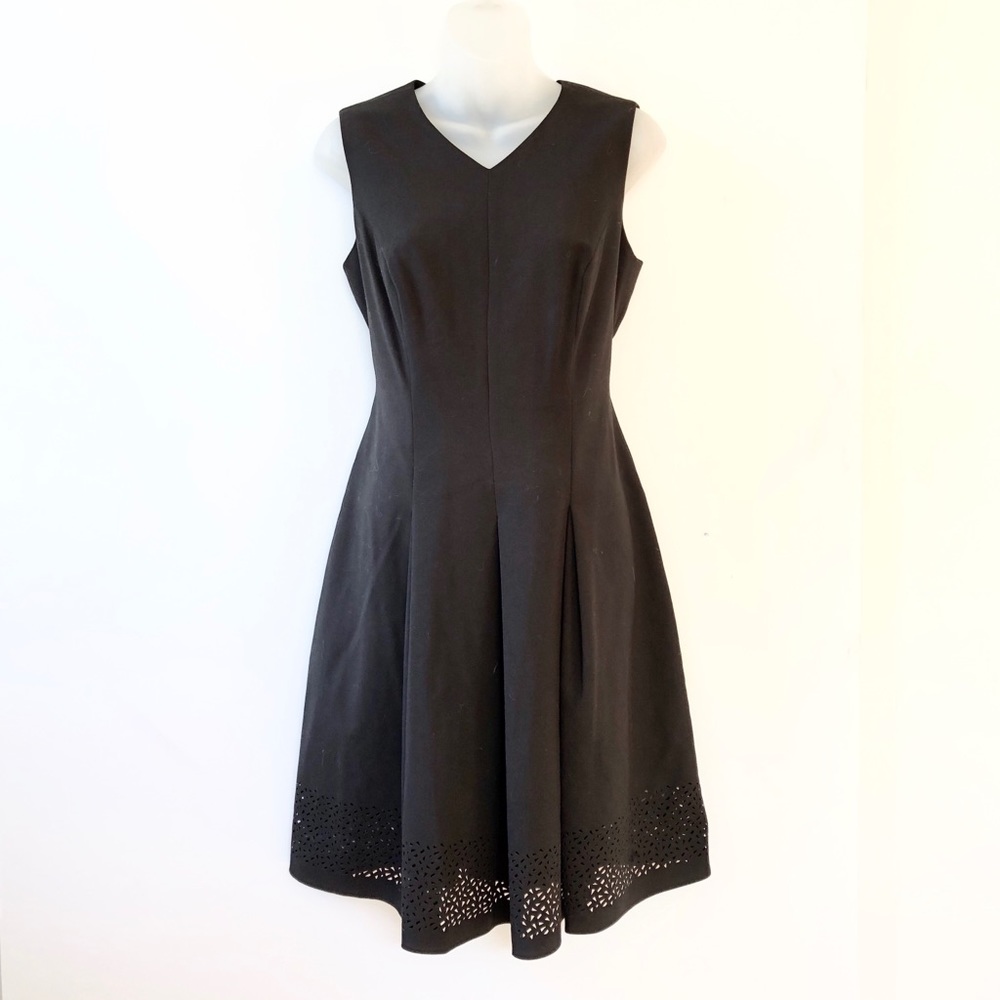 Calvin Klein Laser Cut Hem Fit and Flare Dress